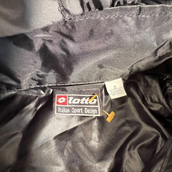 Lotto Italian Sport Design Windbreaker Jacket Youth Small 9/10 Black - Picture 3 of 7